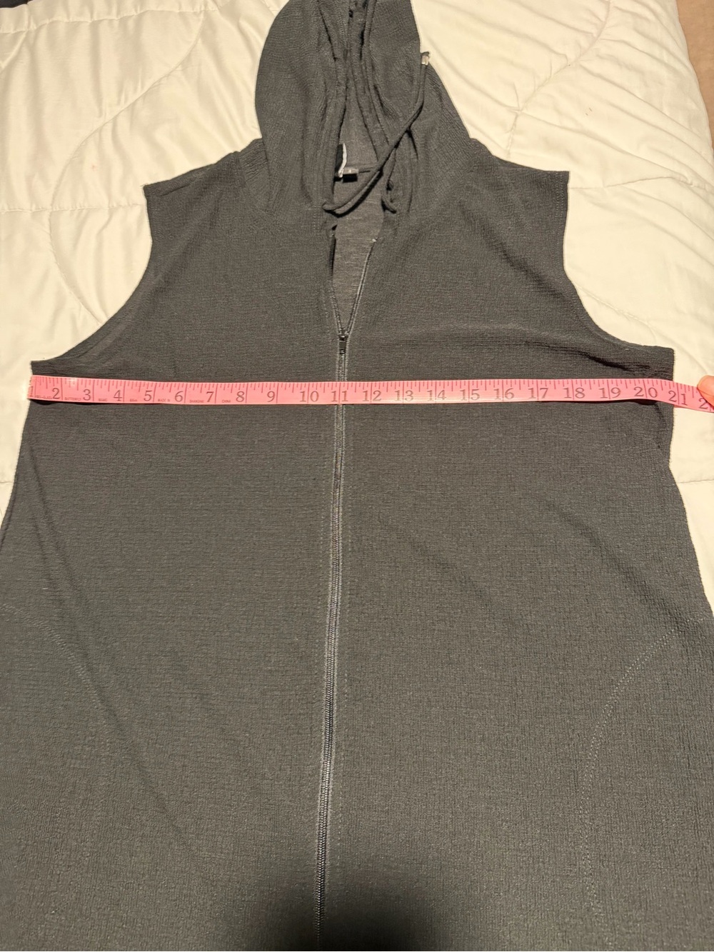Sleeveless Zip Hoodie in Dark Gray